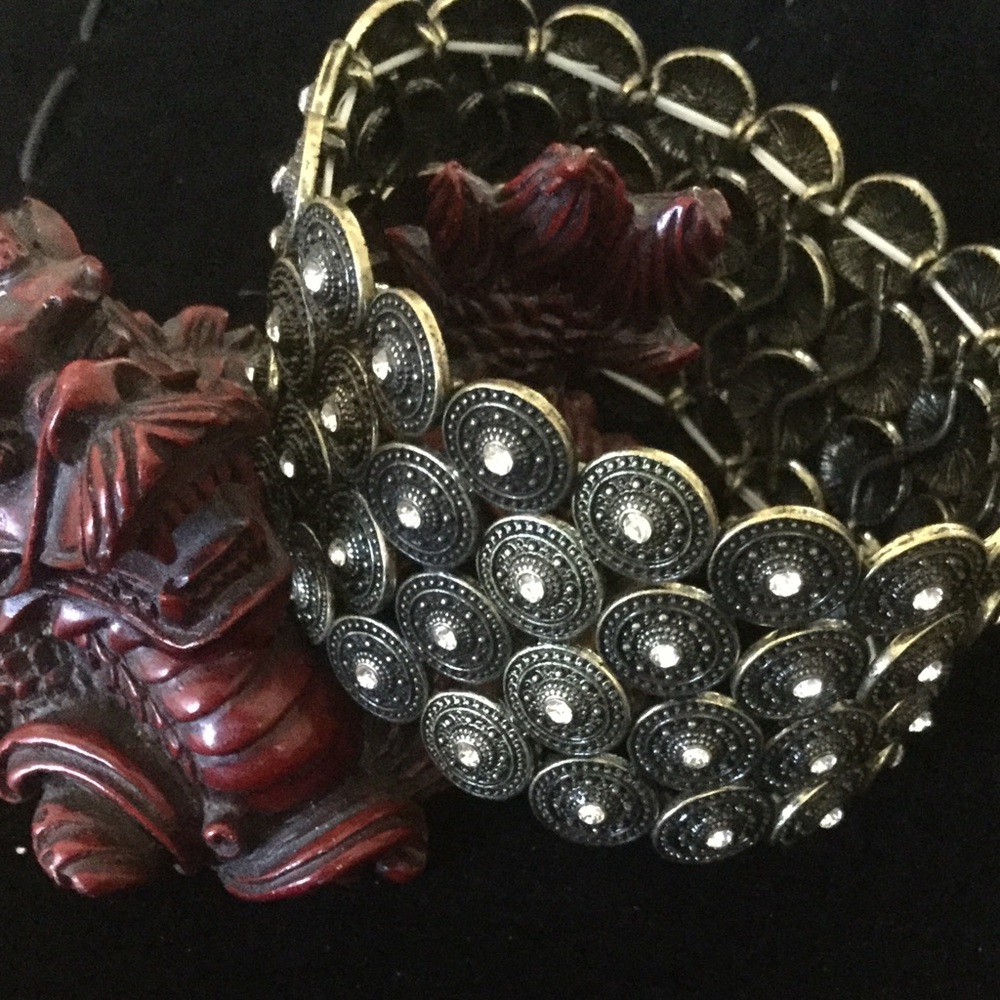 DRAGON Rhinestone Cuff Bracelet